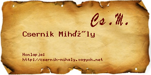 Csernik Mihály névjegykártya