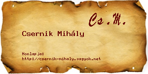 Csernik Mihály névjegykártya